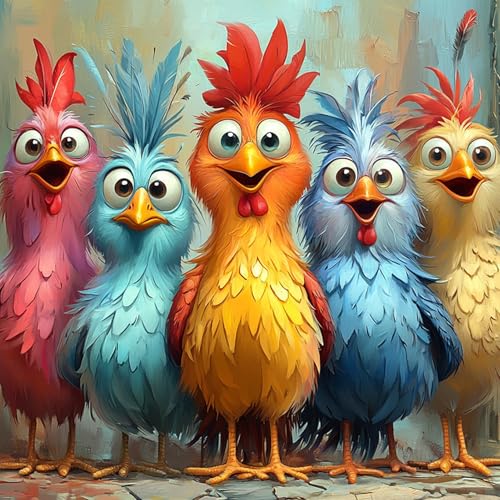 DAERLE Diamond Painting Erwachsene, Cartoon-Hühner, 5D DIY Diamant Painting Bilder Lustiges Huhn, Diamant Malerei Diamond Painting Runde Steine für Zuhause Dekor 30x30 cm DAERLE Diamond Painting Erwachsene, Cartoon-Hühner, 5D DIY Diamant Painting Bilder Lustiges Huhn, Diamant Malerei Diamond Painting Runde Steine für Zuhause Dekor 30x30 cm von DAERLE