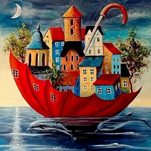 DAERLE Diamond Painting Erwachsene, Schirmhaus, 5D DIY Diamant Painting Bilder Schwebender Regenschirm, Diamant Malerei Diamond Painting Runde Steine für Zuhause Dekor 30x30 cm DAERLE Diamond Painting Erwachsene, Schirmhaus, 5D DIY Diamant Painting Bilder Schwebender Regenschirm, Diamant Malerei Diamond Painting Runde Steine für Zuhause Dekor 30x30 cm von DAERLE
