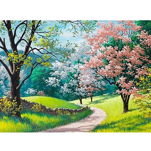 DAERLE Diamond Painting Erwachsene Landschaft, 5D Diamant Painting Bilder Blumen und Bäume, DIY Diamond Painting Bilder Diamant Malerei Set für Wanddekoration 40x30cm von DAERLE