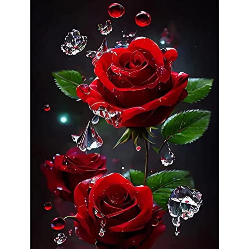 DAERLE Diamond Painting Gefrorene Rose Diamant Painting Bilder Diamond Painting Erwachsene Diamond Painting Bilder Diamant Bilder Kinder DIY Cross Stickerei Malerei Kits Wand Dekor 30x40cm von DAERLE