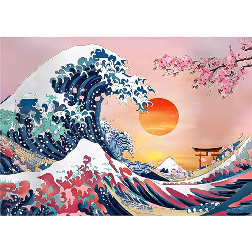 DAERLE Diamond Painting Kirschblüte, Diamant Painting Bilder Landschaft, Diamond Painting Wellen Kinder Erwachsene DIY Diamant Vollbild, Malen Nach Zahlen 5D Diamant Painting für Wand Dekor 40x30cm DAERLE Diamond Painting Kirschblüte, Diamant Painting Bilder Landschaft, Diamond Painting Wellen Kinder Erwachsene DIY Diamant Vollbild, Malen Nach Zahlen 5D Diamant Painting für Wand Dekor 40x30cm von DAERLE