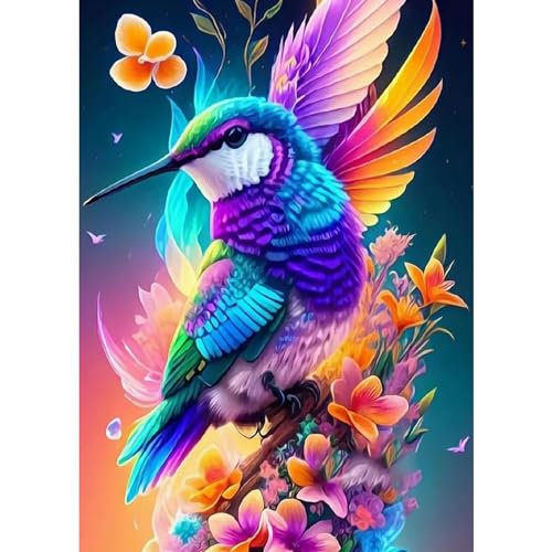 DAERLE Diamond Painting Kolibri, Diamond Painting Kinder, Diamant Painting Bilder Vogel Blume, DIY Diamant Vollbild, Malen Nach Zahlen Erwachsene, 5D Diamant Painting für Wand Dekoration 30x40cm DAERLE Diamond Painting Kolibri, Diamond Painting Kinder, Diamant Painting Bilder Vogel Blume, DIY Diamant Vollbild, Malen Nach Zahlen Erwachsene, 5D Diamant Painting für Wand Dekoration 30x40cm von DAERLE