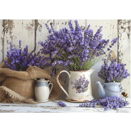 DAERLE Diamond Painting Lavendel Korb Bouquet, Diamant Painting Bilder Lavendel, DIY Diamant Vollbild Blume, Malen Nach Zahlen Erwachsene, 5D Diamant Painting für Wand Dekoration 40x30cm DAERLE Diamond Painting Lavendel Korb Bouquet, Diamant Painting Bilder Lavendel, DIY Diamant Vollbild Blume, Malen Nach Zahlen Erwachsene, 5D Diamant Painting für Wand Dekoration 40x30cm von DAERLE