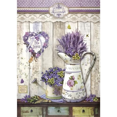 DAERLE Diamond Painting Lavendelblüte, 5D Diamant Painting Bilder Romantische Welt, DIY Diamant Malen nach Zahlen für Wohnzimmer Schlafzimmer Büro Wand Dekoration 30x40cm DAERLE Diamond Painting Lavendelblüte, 5D Diamant Painting Bilder Romantische Welt, DIY Diamant Malen nach Zahlen für Wohnzimmer Schlafzimmer Büro Wand Dekoration 30x40cm von DAERLE
