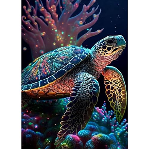 DAERLE Diamond Painting Meeresschildkröte, Diamond Painting Kinder, Diamant Painting Bilder Tier, DIY Diamant Vollbild, Malen Nach Zahlen Erwachsene, 5D Diamant Painting für Wand Dekoration 30x40cm DAERLE Diamond Painting Meeresschildkröte, Diamond Painting Kinder, Diamant Painting Bilder Tier, DIY Diamant Vollbild, Malen Nach Zahlen Erwachsene, 5D Diamant Painting für Wand Dekoration 30x40cm von DAERLE