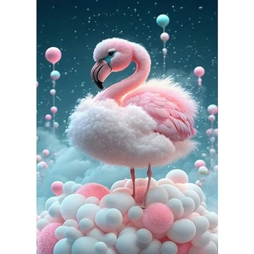 DAERLE Diamond Painting Rosa Flamingo, Diamond Painting Kinder, Diamant Painting Bilder Tier, DIY Diamant Vollbild, Malen Nach Zahlen Erwachsene, 5D Diamant Painting für Wand Dekoration 30x40cm von DAERLE