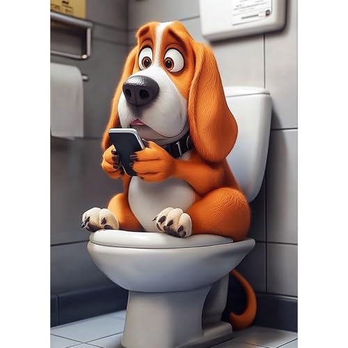 DAERLE Diamond Painting Set Erwachsene, Süßer und lustiger Basset, 5D DIY Diamant Painting Bilder, Wanddekoration für Wohnzimmer Schlafzimmer, Geschenkidee für Frauen Anfänger 30x40cm, Cartoon von DAERLE