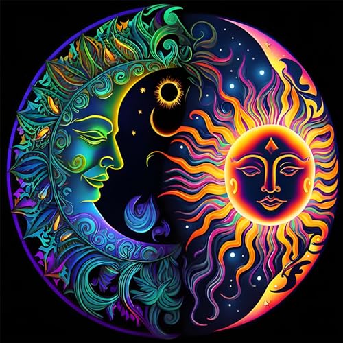 DAERLE Diamond Painting Sonne und Mond Diamant Painting Bilder Stern, DIY Diamant Vollbild, Malen Nach Zahlen Erwachsene, 5D Diamant Painting für Wand Dekoration 30x30cm DAERLE Diamond Painting Sonne und Mond Diamant Painting Bilder Stern, DIY Diamant Vollbild, Malen Nach Zahlen Erwachsene, 5D Diamant Painting für Wand Dekoration 30x30cm von DAERLE