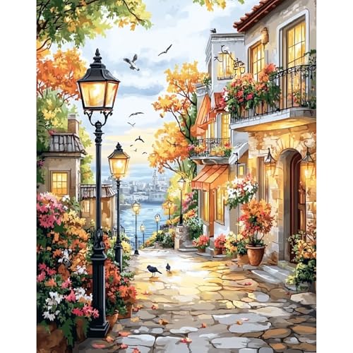 DAERLE Malen Nach Zahlen Erwachsene, Landschaft, DIY Handgemalt Ölgemälde Kit für Anfänger und Erwachsene, Mit Acrylfarbe Leinwand und 3 Pinsel Kit 40x50cm, Ohne Rahmen, Blühender Garten DAERLE Malen Nach Zahlen Erwachsene, Landschaft, DIY Handgemalt Ölgemälde Kit für Anfänger und Erwachsene, Mit Acrylfarbe Leinwand und 3 Pinsel Kit 40x50cm, Ohne Rahmen, Blühender Garten von DAERLE