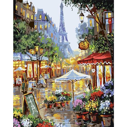 DAERLE Malen Nach Zahlen Erwachsene Blumenstraße, DIY Ölgemälde Kit für Anfänger, Downtown Landschaft Malen Nach Zahlen für Wohnzimmer Schlafzimmer Büro Wand Dekoration 30x40cm Ohne Rahmen DAERLE Malen Nach Zahlen Erwachsene Blumenstraße, DIY Ölgemälde Kit für Anfänger, Downtown Landschaft Malen Nach Zahlen für Wohnzimmer Schlafzimmer Büro Wand Dekoration 30x40cm Ohne Rahmen von DAERLE