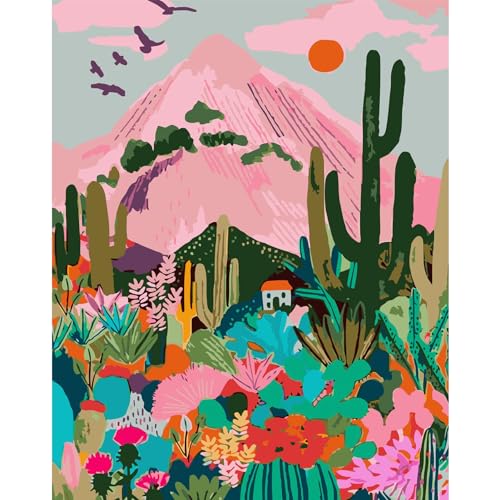 DAERLE Malen Nach Zahlen Erwachsene Kaktusgarten, DIY Ölgemälde Kit für Anfänger und Erwachsene, Landscapes Malen Nach Zahlen für Wohnzimmer Schlafzimmer Büro Wand Dekoration 40x50cm Ohne Rahmen DAERLE Malen Nach Zahlen Erwachsene Kaktusgarten, DIY Ölgemälde Kit für Anfänger und Erwachsene, Landscapes Malen Nach Zahlen für Wohnzimmer Schlafzimmer Büro Wand Dekoration 40x50cm Ohne Rahmen von DAERLE