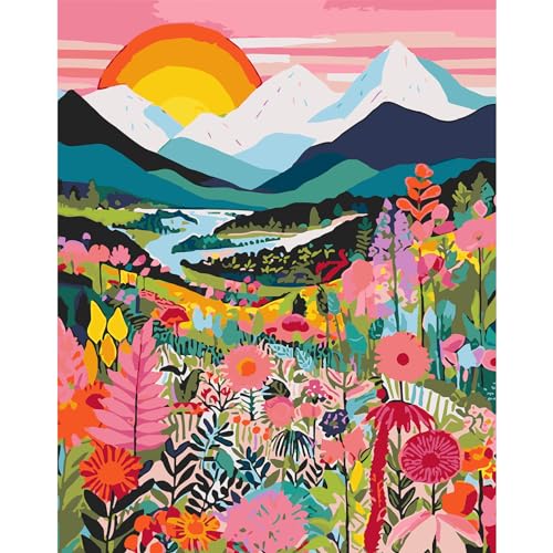 DAERLE Malen Nach Zahlen Erwachsene Landschaften, DIY Ölgemälde Kit für Anfänger und Erwachsene, Bunte Berge Malen Nach Zahlen für Wohnzimmer Schlafzimmer Büro Wand Dekoration 30x40cm Ohne Rahmen DAERLE Malen Nach Zahlen Erwachsene Landschaften, DIY Ölgemälde Kit für Anfänger und Erwachsene, Bunte Berge Malen Nach Zahlen für Wohnzimmer Schlafzimmer Büro Wand Dekoration 30x40cm Ohne Rahmen von DAERLE