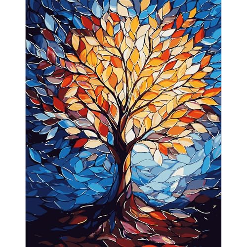 DAERLE Malen nach Zahlen Erwachsene, Lebensbaum, Malen nach Zahlen Leuchtende, bunte Blätter, DIY Handgemalt Ölgemälde Kit Paint by Numbers Adult Mit 3 Pinseln und Acrylfarbe Kit 30x40cm (Ohne Rahmen) DAERLE Malen nach Zahlen Erwachsene, Lebensbaum, Malen nach Zahlen Leuchtende, bunte Blätter, DIY Handgemalt Ölgemälde Kit Paint by Numbers Adult Mit 3 Pinseln und Acrylfarbe Kit 30x40cm (Ohne Rahmen) von DAERLE
