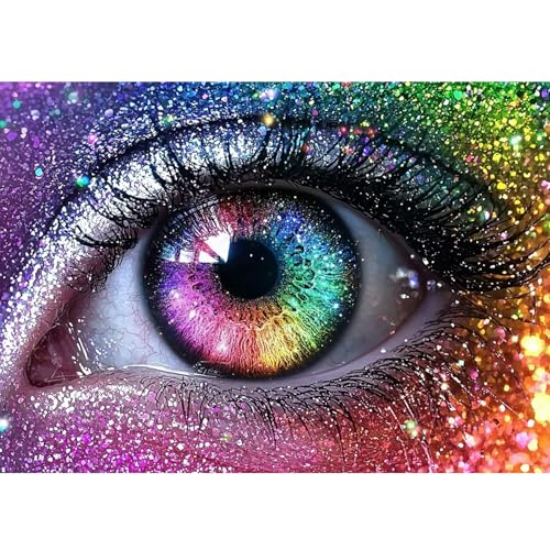 DAERLE Regenbogenauge Diamant Painting Bilder für Erwachsene Anfänger, 5D Schöne Augen Diamond Painting Set, DIY Strass Bilder Diamant Kunst Kits, Diamant Painting für Zuhause Dekor 40x30 cm DAERLE Regenbogenauge Diamant Painting Bilder für Erwachsene Anfänger, 5D Schöne Augen Diamond Painting Set, DIY Strass Bilder Diamant Kunst Kits, Diamant Painting für Zuhause Dekor 40x30 cm von DAERLE