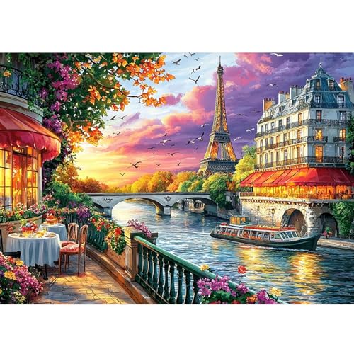 DAERLE Stadt Szenerie Diamant Painting Bilder für Erwachsene Anfänger, 5D Landschaft Diamond Painting Set, DIY Strass Bilder Diamant Kunst Kits, Diamant Painting für Zuhause Dekor 40x30 cm von DAERLE