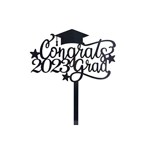 DAGESVGI 2023 Graduation Kuchen Dekoration Acryl Congratulate Classes Schwarz Gold Acryl Graduierung für Home Cake Toppers Party von DAGESVGI