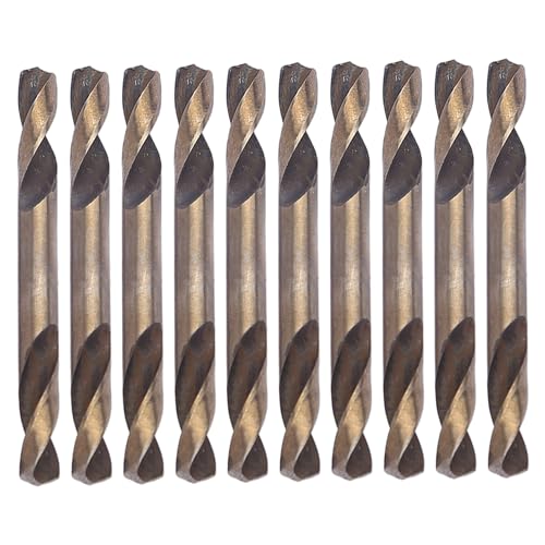 10-teiliges Spiralbohrer-Set, 4, 2 mm doppelendiger Schnellarbeitsstahl-Bohrer mit geradem Schaft für die Metallbearbeitung, Spiralbohrer-Set für die Holzbearbeitung, Bohrerführungsbohrer von DAGLLGEW