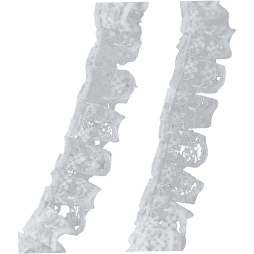 2-teiliges Spitzenband, zuschneidbar, besticktes Spitzenband, DIY-Kantenbesatz im Vintage-Stil, Stoff für Hochzeitskleidung, Bettlaken, Tischdecken, Vorhangspitzenband, weißes 2-teiliges Spitzenband, zuschneidbar, besticktes Spitzenband, DIY-Kantenbesatz im Vintage-Stil, Stoff für Hochzeitskleidung, Bettlaken, Tischdecken, Vorhangspitzenband, weißes von DAGLLGEW