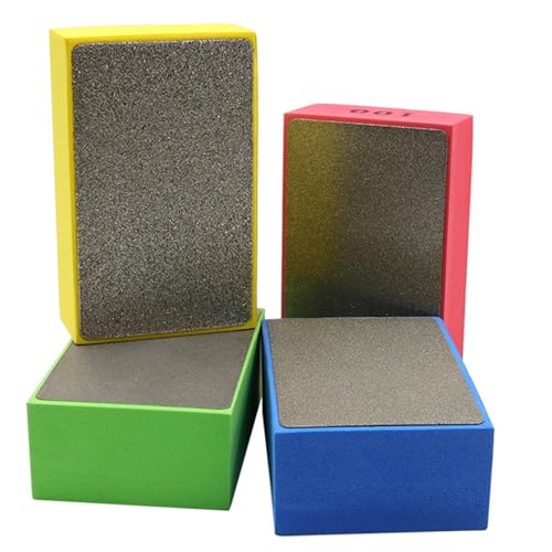 4-teilige Polierpads, verschleißfeste elastische Schwamm-Schleifblöcke mit Körnung 60/100/200/400, hitzebeständige Polierpads, Fliesenwerkzeuge für Glas, Holz, Keramik, Marmor, Metall von DAGLLGEW