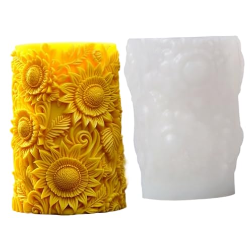 Kerzenformen, 3D-geschnitzte Sonnenblumen-Stumpenkerzen-Herstellungsformen, Blumen, Seifenform, Gips, Epoxidharz, Bastelbedarf, Hochzeit, Heimdekoration, Sonnenblumen-Silikonform, Silikonformen Kerzenformen, 3D-geschnitzte Sonnenblumen-Stumpenkerzen-Herstellungsformen, Blumen, Seifenform, Gips, Epoxidharz, Bastelbedarf, Hochzeit, Heimdekoration, Sonnenblumen-Silikonform, Silikonformen von DAGLLGEW