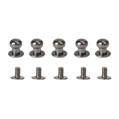 DAGROD 20Sets Metalllegierung Knopfschraube Nieten Bolzen(Gun Black,6mm) von DAGROD