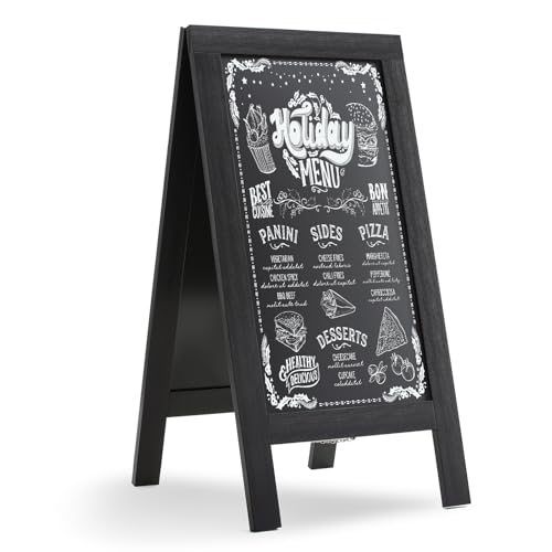 DAHAPYBOO Sandwich Board 101,6 x 50,8 cm massives Kiefernholz, rustikales Schwarz, Kreidetafel, Schild, Sandwichboard, Schilder, Outdoor, Kreidetafel, Staffelei, ein Rahmen, Kreidetafel, Menü DAHAPYBOO Sandwich Board 101,6 x 50,8 cm massives Kiefernholz, rustikales Schwarz, Kreidetafel, Schild, Sandwichboard, Schilder, Outdoor, Kreidetafel, Staffelei, ein Rahmen, Kreidetafel, Menü von DAHAPYBOO