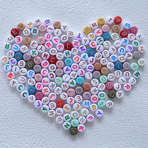 DAHI 1000pcs buchstabenperlen bunt gemischte perlen mit/bunt Buchstaben A-Z würfelperlen für Schmuck Basteln (mix) von DAHI