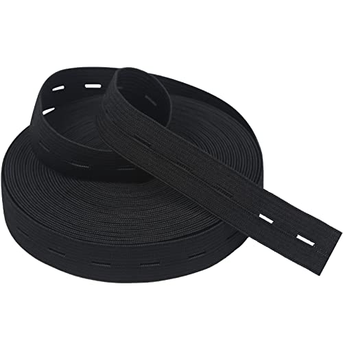 DAHI 20M gummiband Knopfloch lochgummiband Elastisch Band (2cm/20meter schwarz-B) von DAHI