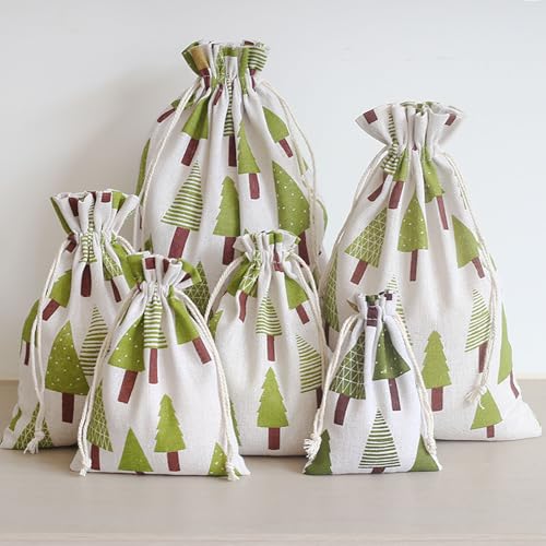 DAHI Baumwollsäckchen ca.17 * 23cm säckchen mit Baumwollkordel 16pcs Leinensäckchen jutesäckchen Geschenksäckchen f.weihnachten (17X23cm) von DAHI