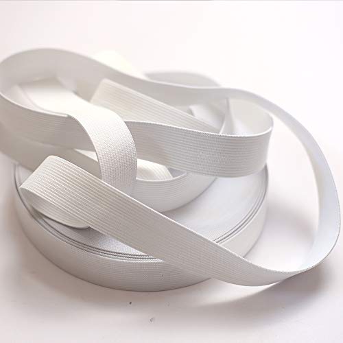 DAHI Gummiband 20 Meter Elastisches Band 2.5 breite Wäschegummi Gummizug Gummilitze (20meter/2.5cm weiß) von DAHI