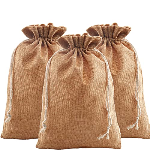 DAHI Jutesäckchen 12 STK Adventskalender Säckchen Geschenke für Hochzeit Verlobung Adventskalender (dunkelbraun) von DAHI