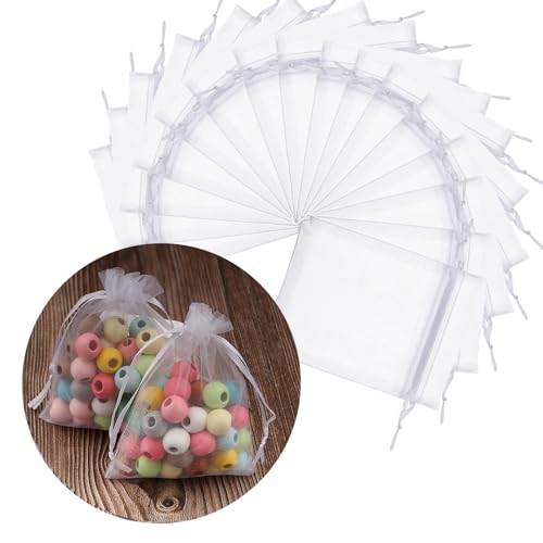 DAHI Organzasäckchen Organzabeutel Schmuckbeutel 100stk Hochzeit Säckchen Geschenkbeutel Organzabeutel (9x12cm/100stk) von DAHI