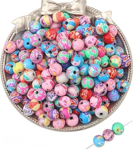 DAHI Perlen ca.100 stk Kugel Blumen runde perlen bastelnperlen zum auffädeln gemischte farbe (12x12mm) von DAHI