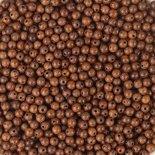 DAHI Perlen holzperlen ca. 800pcs Holz perlen 6mm bastelnperlen für DIY Schmuck Herstellung (6mm) von DAHI