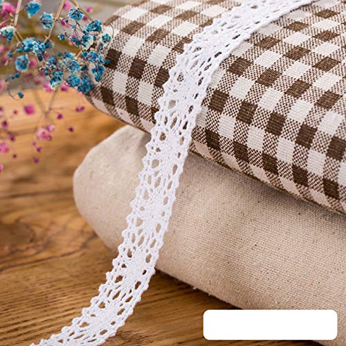 DAHI Spitzenband weiss 26 Meter Baumwolle Dekoband -2cm Vintage Spitzenborte Häkel-Borte für Basteln Nähen Hochzeit Deko Scrapbooking Geschenkbox (weiss-B) von DAHI