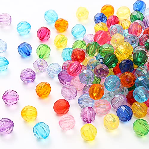 DAHI acryl Perlen zum auffädeln bunt 8mm Kügelchen ca.810stk - 200g gemischte acryl Glasperlen für Charms Schmuckarbeiten Armbänder Halsketten (perlen-D) von DAHI