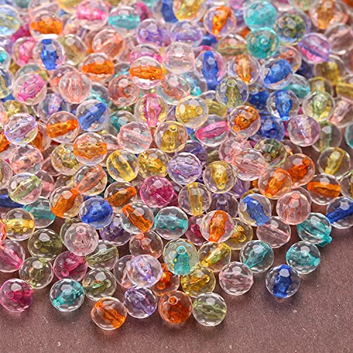 DAHI bunt perlen zum auffädeln Runde Mehrfarbig Perlen 8mm gemischte acrylic perlen bastelnperlen f. Schmuckherstellung DIY Halsketten Armband(Acolor) von DAHI