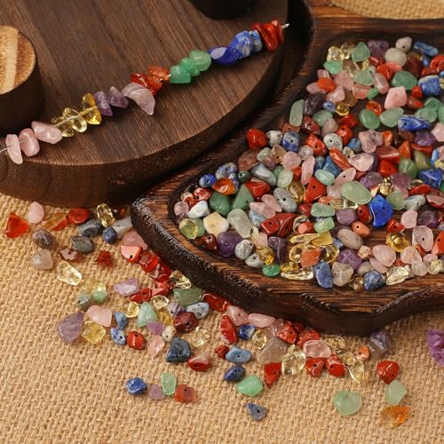 DAHI Edelsteine perlen zum Auffädeln 430 Stück 7 Chakra Set Heilsteine mit Unregelmäßig Gebohrten Löchern für DIY Armbänder & Schmuckherstellung Natursteine (7 Chakra) DAHI Edelsteine perlen zum Auffädeln 430 Stück 7 Chakra Set Heilsteine mit Unregelmäßig Gebohrten Löchern für DIY Armbänder & Schmuckherstellung Natursteine (7 Chakra) von DAHI