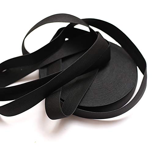DAHI gummiband 20 meter Elastisches Band 2.5 breite Wäschegummi Gummizug Gummilitze (20meter/2.5cm schwarz) von DAHI