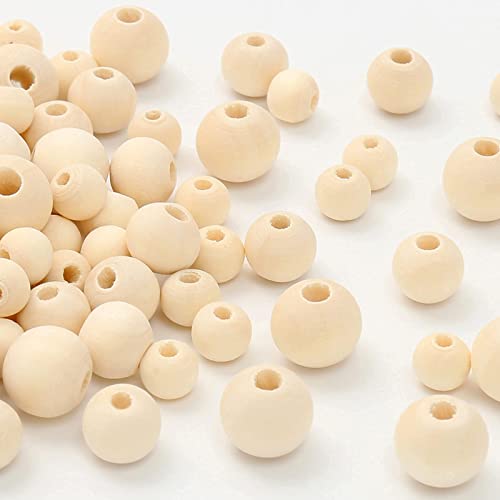 DAHI perlen holzperlen mit loch holzkugeln holz perlen 8mm/10mm/12mmbastelnperlen für DIY Schmuck Herstellung (720stk holzperlen) von DAHI