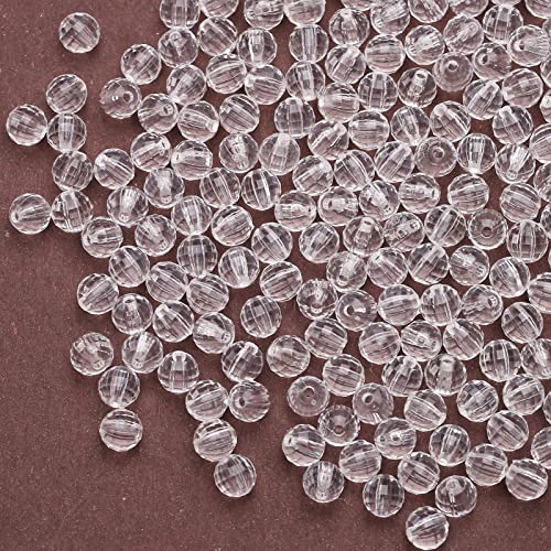 DAHI transparent perlen zum auffädeln Runde Perlen 8mm gemischte acrylic perlen bastelnperlen f. Schmuckherstellung DIY Halsketten Armband(Awhite) von DAHI