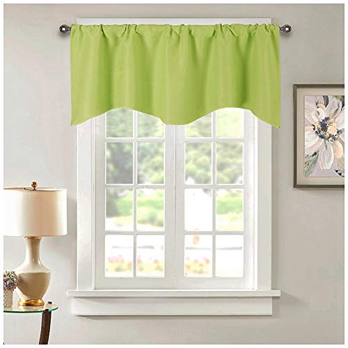 DAIHAN Scheibengardine mit Schlaufen Gardinen Küche Bistrogardinen Kurzstores Vorhänge Kurzgardine Blickdicht Kleinfenster Schiebevorhang Kurz,Grün 3,132x46cm(51x18)(1er Pack) von DAIHAN