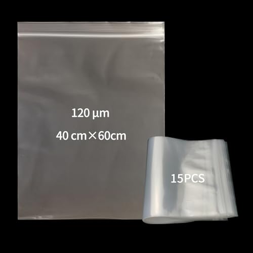 Grip Seal Bags/Zip Lock Bag Set/Presssiegel Tüten, Stärke 60 μm, Wiederverwendbar, Haltbar, Zur Aufbewahrung Von Lebensmitteln, Kleinem Schmuck, Snacks,40 x 60 cm 15 Stück Grip Seal Bags/Zip Lock Bag Set/Presssiegel Tüten, Stärke 60 μm, Wiederverwendbar, Haltbar, Zur Aufbewahrung Von Lebensmitteln, Kleinem Schmuck, Snacks,40 x 60 cm 15 Stück von DAILJMON