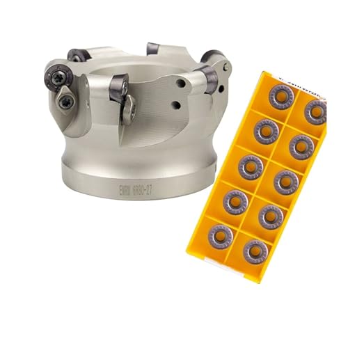 DAISHUJIE Planfräserkopf 1 STÜCK EMR6R 50mm 60mm 2 flöte und 10 stücke RPMT1204 runde einsätze planfräser fräser CNC-fräswerkzeuge(EMRW6R 50-22-4T) von DAISHUJIE