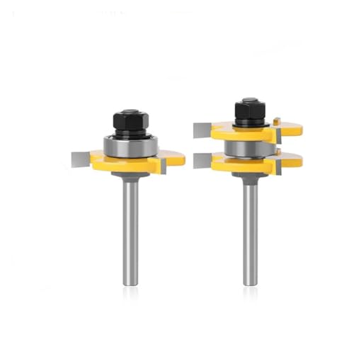 DAISHUJIE Schaft Nutfräser 2PCS Holzbearbeitung Fräser 3 Zähne T Förmigen Zapfen Platz Zahn Boden Spleißen Carving von DAISHUJIE