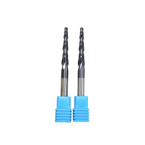 Schaftfräser mit Kugelkopf 2 Stück, 6 mm * R1,5 * 30,5 * 75L, TiALN-Vollhartmetall-Schaftfräser, konischer Holzbearbeitungs-Fräser, 2 Nuten, konische Kugelnase Schaftfräser mit Kugelkopf 2 Stück, 6 mm * R1,5 * 30,5 * 75L, TiALN-Vollhartmetall-Schaftfräser, konischer Holzbearbeitungs-Fräser, 2 Nuten, konische Kugelnase von DAISHUJIE
