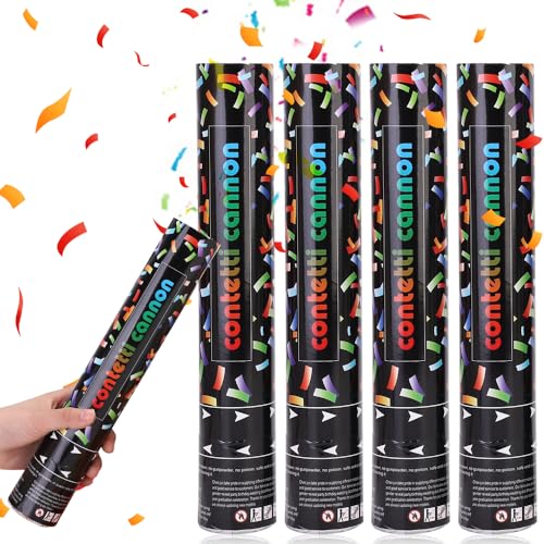 DAJASD Konfettikanone, 4 Stück 40CM Party Popper Konfetti Kanone, 5-8m Effekthöhe, Handheld Konfetti Poppers, Confetti Cannon für Hochzeit, Geburtstag, Silvester, Private Party, Karneval DAJASD Konfettikanone, 4 Stück 40CM Party Popper Konfetti Kanone, 5-8m Effekthöhe, Handheld Konfetti Poppers, Confetti Cannon für Hochzeit, Geburtstag, Silvester, Private Party, Karneval von DAJASD