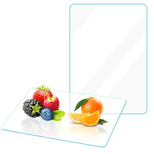 DAJAVE 2 Stück Acryl Schneidebrett, 40x30x0.3CM Cutting Board, Acryl Schneidebrett Große Schneidbrett Rutschfest Durchsichtig Schneidematten, Schneidebretter Kunststoff von DAJAVE