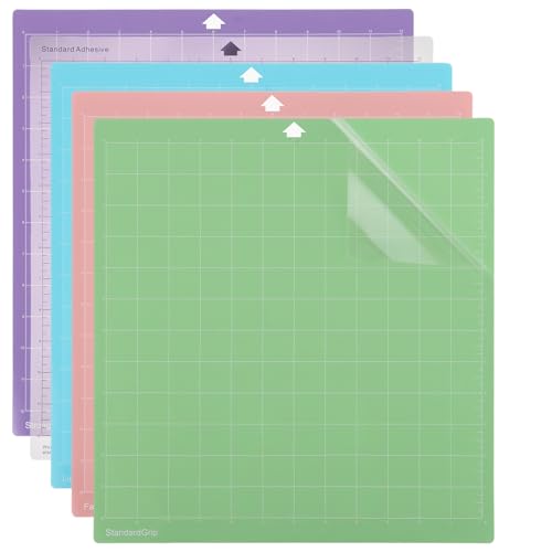 DAJAVE 5 Stück Schneidematte für Silhouette Cameo Plotter 4/3/2/1, 12x12 Ersatz Schneidematte Standardgrip, Cutting Mat, StandardGriff, Lichtgriff, Starker Griff für Silhouette Cameo Viny Craft DAJAVE 5 Stück Schneidematte für Silhouette Cameo Plotter 4/3/2/1, 12x12 Ersatz Schneidematte Standardgrip, Cutting Mat, StandardGriff, Lichtgriff, Starker Griff für Silhouette Cameo Viny Craft von DAJAVE