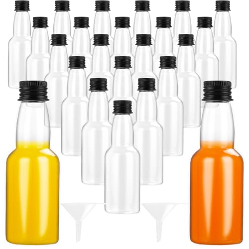 DAJAVE 50 Stück Kleine Flaschen zum Befüllen 60ml Shot Flaschen zum Befüllen Mini Fläschchen Plastik Shot Flaschen Leere Kleine Likörflaschen zum Befüllen von DAJAVE